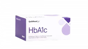 QuikRead go HbA1c a QuikRead go Sample Collector 1µl mintavételi eszközzel, 25 teszt