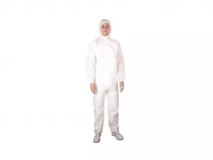 CLASSIC védőoverál, fehér, kapucnival, XXL méret